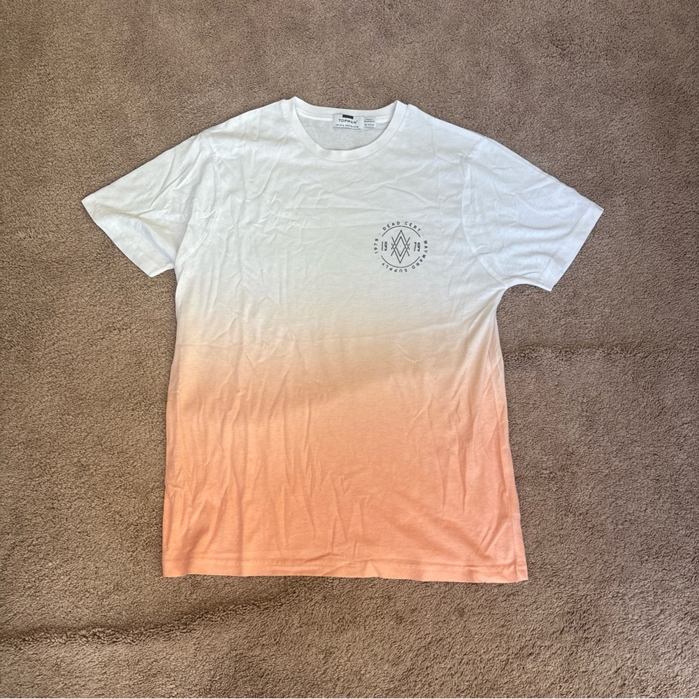 Topman White and Orange Gradient Men's T-Shirt
